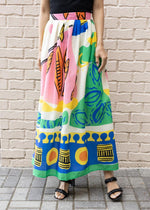 Nora Printed A-Line Skirt-Hand In Pocket