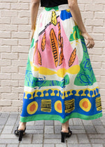 Nora Printed A-Line Skirt-Hand In Pocket