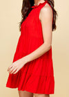 Bianca Tiered Tie Back Halter Dress-Red-***PREORDER***-Hand In Pocket