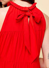 Bianca Tiered Tie Back Halter Dress-Red-***PREORDER***-Hand In Pocket