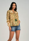 Elan Lilli Floral Print Blouse-Hand In Pocket