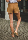 Stark X Smocked Waist Shorts-Dark Tan ***FINAL SALE***-Hand In Pocket