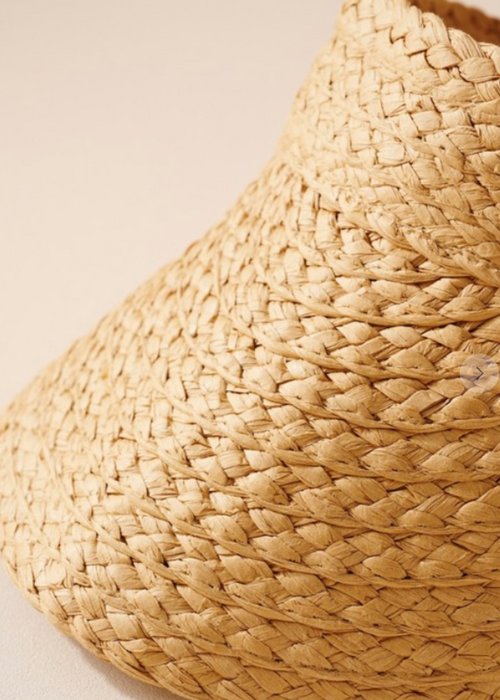 Straw Visor Hat-Hand In Pocket