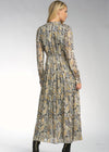 Dayna Paisley Tiered Long Sleeve Maxi Dress-Hand In Pocket