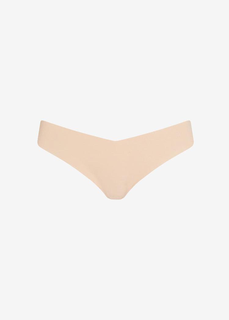 Commando Classic Solid Thong - Beige-Hand In Pocket