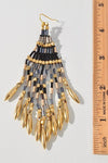 Chantilly Fringe Earring- Black-Hand In Pocket