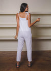 Bobi Tie Shoulder Gauze Jumpsuit-White-***FINAL SALE***-Hand In Pocket