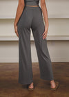 Bobi Ribbed Flare Leg Pant - Dark Sage-***FINAL SALE***-Hand In Pocket