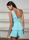 Caroline One Shoulder Romper-Mint-***FINAL SALE***-Hand In Pocket