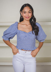 Unio Balloon Sleeve Criss Cross Back Blouse-***FINAL SALE***-Hand In Pocket