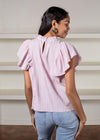 THML IOS Flutter Sleeve Blouse-Hand In Pocket