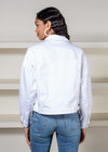 Blank NYC Head In The Clouds Denim Jacket-White-Hand In Pocket