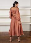 ASTR The Label Cassian Dress- Warm Brown-Hand In Pocket