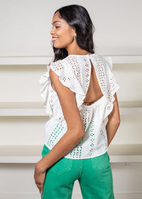 Sanctuary Breezy Eyelet Shell - White-***FINAL SALE***-Hand In Pocket