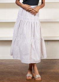 Lacovia Tiered Striped Skirt-***FINAL SALE***-Hand In Pocket