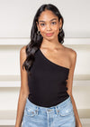 Michael Stars Kelly One Shoulder Top - Black-Hand In Pocket