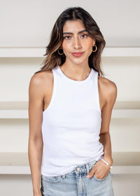 Sanctuary Perfect Ribbed Tank - White ***FINAL SALE***-Hand In Pocket