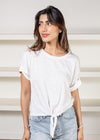 Sanctuary All Day Tie Tee - White ***FINAL SALE***-Hand In Pocket