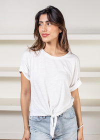 Sanctuary All Day Tie Tee - White ***FINAL SALE***-Hand In Pocket