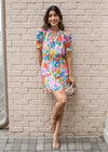 Adelyn Rae Lonnie Floral Chiffon Dress-***FINAL SALE***-Hand In Pocket