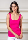 Michael Stars Zabrina Square Neck Tank - Magenta-***FINAL SALE***-Hand In Pocket