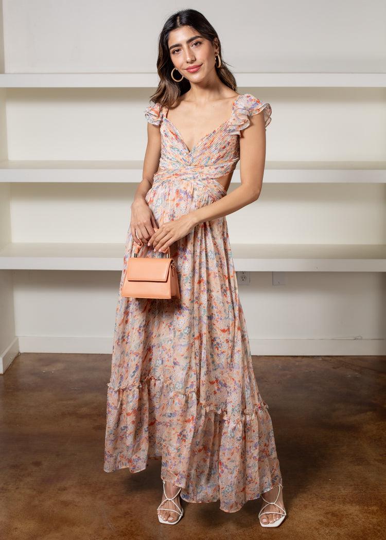 Astr The Label Primrose Floral Maxi Dress-Hand In Pocket