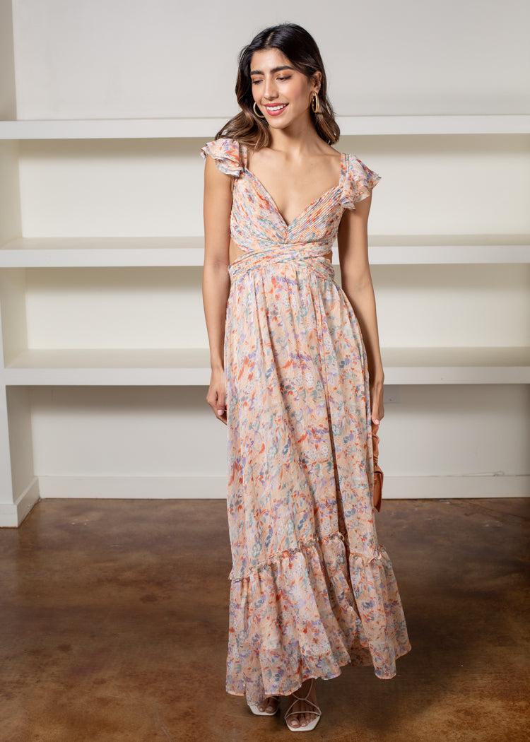 Astr The Label Primrose Floral Maxi Dress-Hand In Pocket