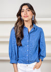 Velvet Heart Teegan Eyelet Blouse-Blue-***FINAL SALE***-Hand In Pocket