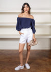 Bobi Gauze Convertible Top- Navy***FINAL SALE***-Hand In Pocket