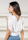 Charlotte Ruffle Sleeve V-Neck Top***FINAL SALE***-Hand In Pocket