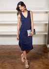 Bobi Slub Tank Midi Dress- Navy ***FINAL SALE***-Hand In Pocket