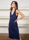 Bobi Slub Tank Midi Dress- Navy ***FINAL SALE***-Hand In Pocket