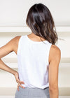 Bobi Split Hem Tank- White ***FINAL SALE***-Hand In Pocket