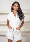 Amina Button Down Romper-***FINAL SALE***-Hand In Pocket