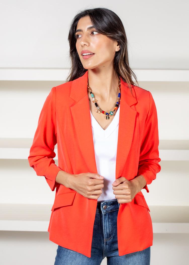 Stella 3/4 Sleeve Blazer-Hand In Pocket