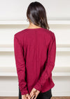 Bobi Long Sleeve V Neck Center Seam Tee-Pinot-***FINAL SALE***-Hand In Pocket