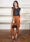 Sienna Silky Joggers - Rust-Hand In Pocket