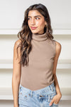 Michael Stars Hilary Turtleneck Shell-Safari-Hand In Pocket