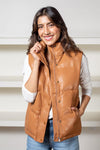 Buddy Love Helen Faux Leather Puffer Vest-Hand In Pocket