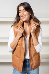 Buddy Love Helen Faux Leather Puffer Vest-Hand In Pocket