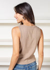 Michael Stars Kendall Boatneck Tank-Safari-Hand In Pocket