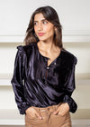 Emily Lovelock Madison Velvet Blouse- Black ***FINAL SALE***-Hand In Pocket