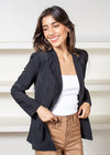 M-F Notched Collar Blazer-Blazer-Hand In Pocket