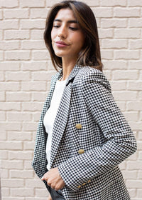 BB Dakota x Steve Madden Naomi Houndstooth Blazer ***FINAL SALE***-Hand In Pocket