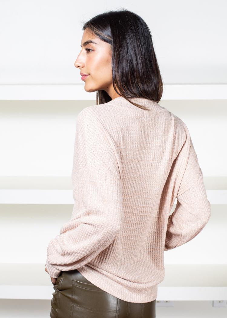 Sanctuary Waffle Tunic - Toasted Oat-Hand In Pocket