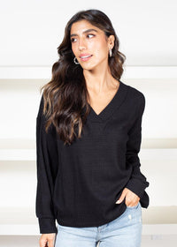 Sanctuary Waffle Tunic - Black-Hand In Pocket