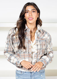 Blank NYC Take Note Fringe Cropped Jacket***FINAL SALE***-Hand In Pocket