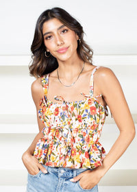 Tessa Floral Top-Hand In Pocket