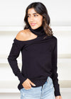 Pipa Ribbed Cut Out Shoulder-Hand In Pocket