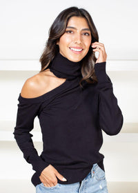 Pipa Ribbed Cut Out Shoulder-Hand In Pocket